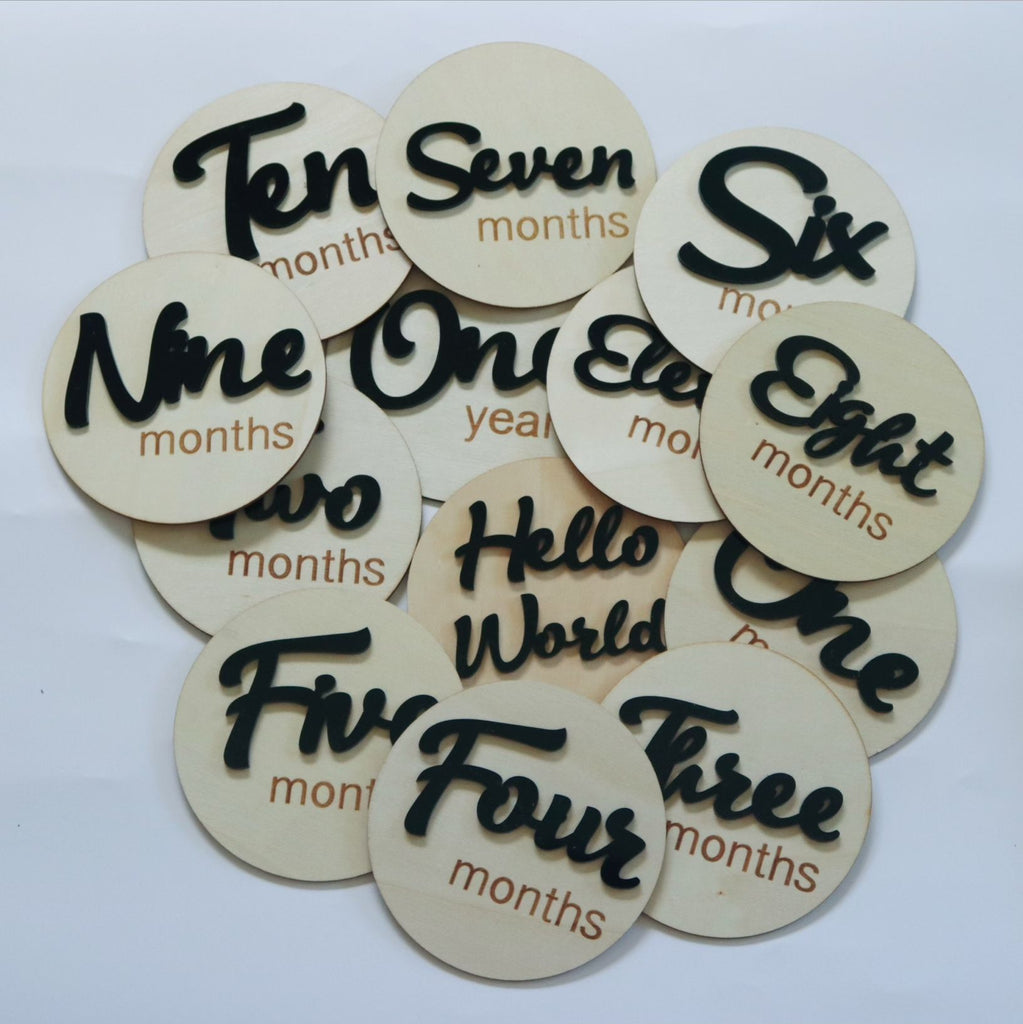 Acrylic Wooden Milestone Discs