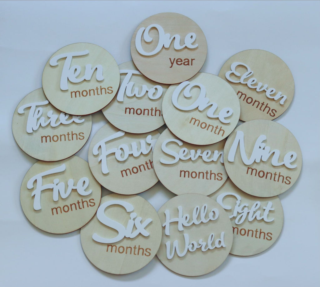 Acrylic Wooden Milestone Discs