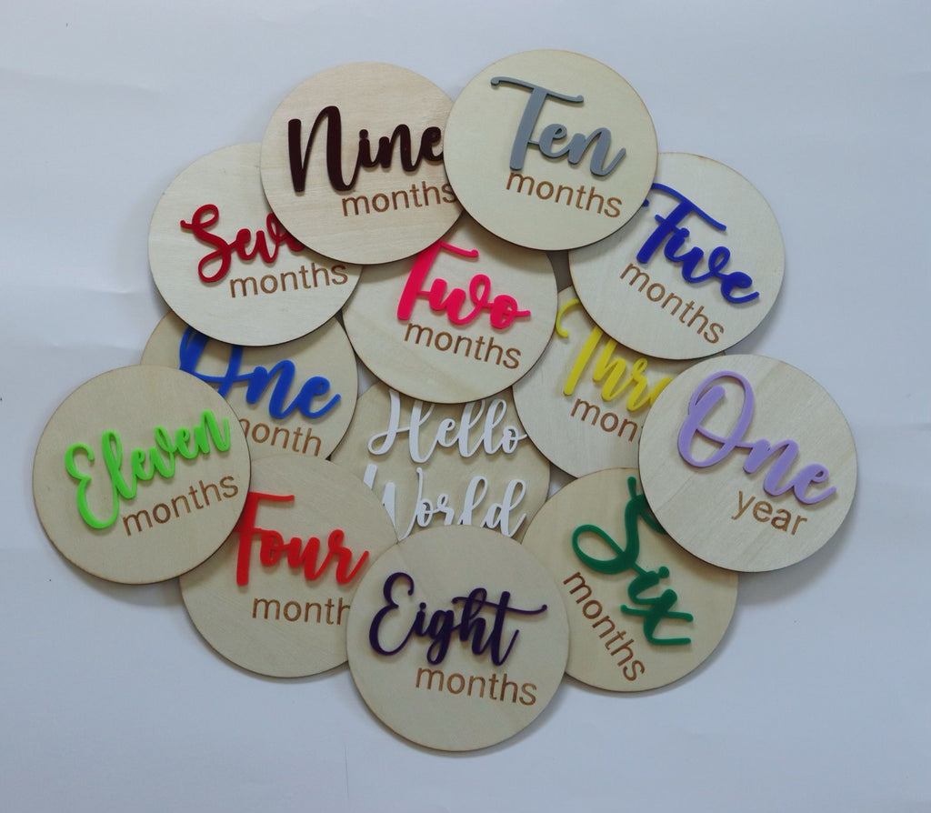 Acrylic Wooden Milestone Discs