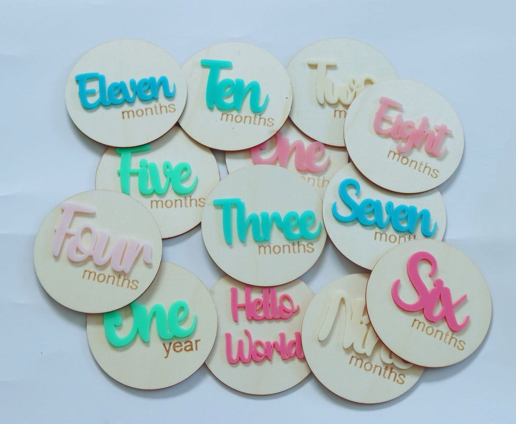 Acrylic Wooden Milestone Discs